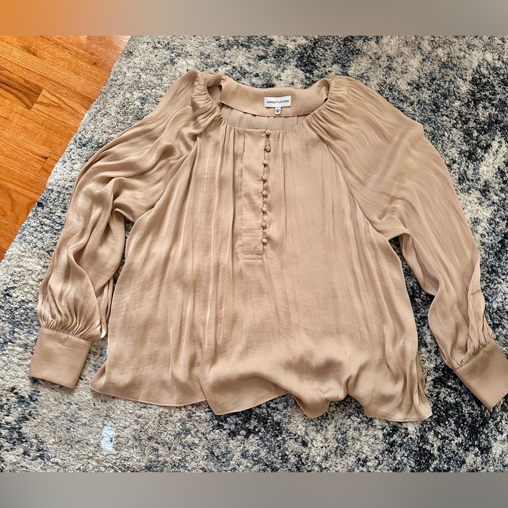 Gibson Latimer long sleeve blouse size L